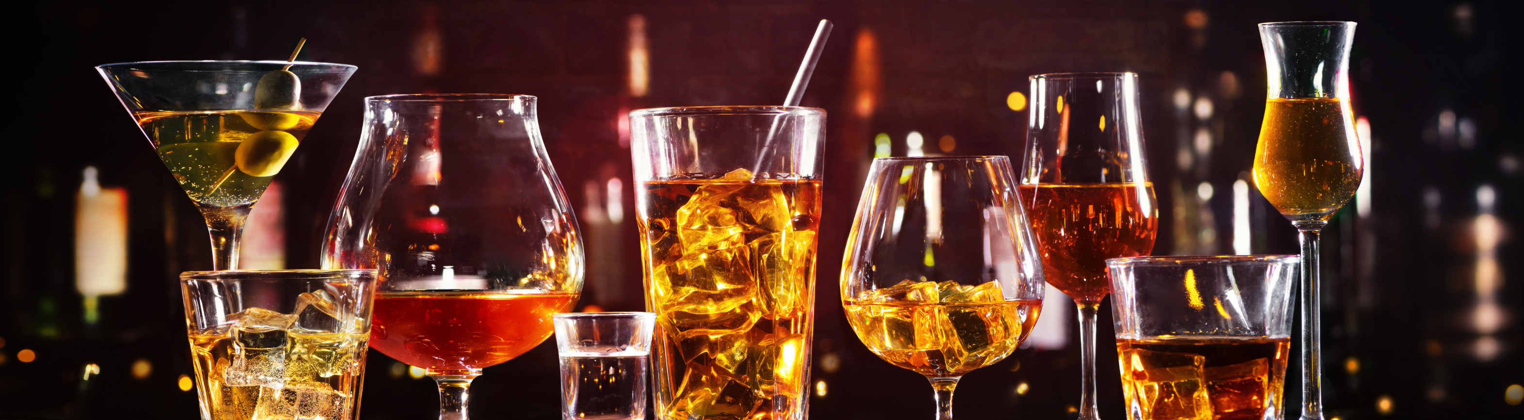 Liquor filled in glasses